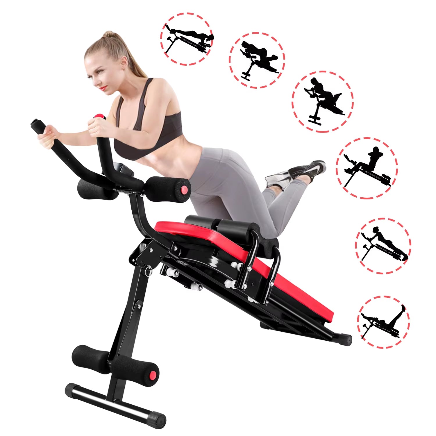 Ab Workout Equipment Machine for Stomach Workout Foldable Abdominal Trainer Home Gym Adjustable Ab Exercise